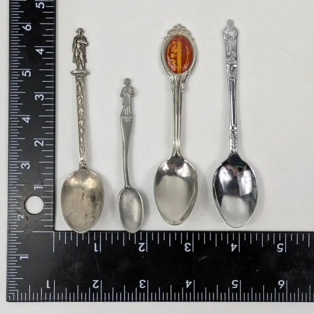 Vtg Apostle Napoleon Last Supper Collectible Spoons Lot of 4 Chrome Demitasse
